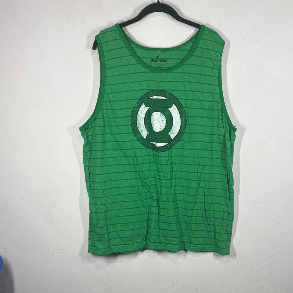 Six Flags Green Lantern Striped Tank Top size 2XL